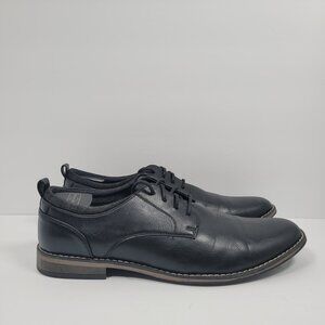 Perry Ellis Pacino Men's Black Faux Leather Oxford Shoes US Size 12